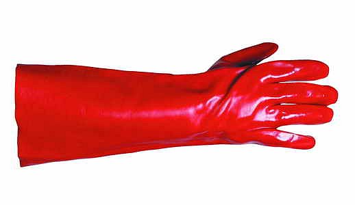 CERVA - REDSTART máčené rukavice PVC manžeta 35cm - velikost 10